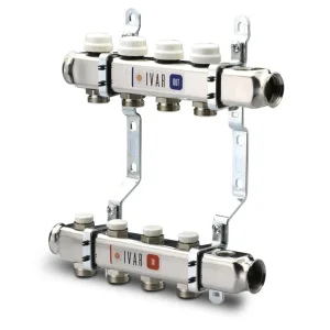 Set distribuitor inox rad. tur-retur 1" x EK  2 cai IVAR 503572
